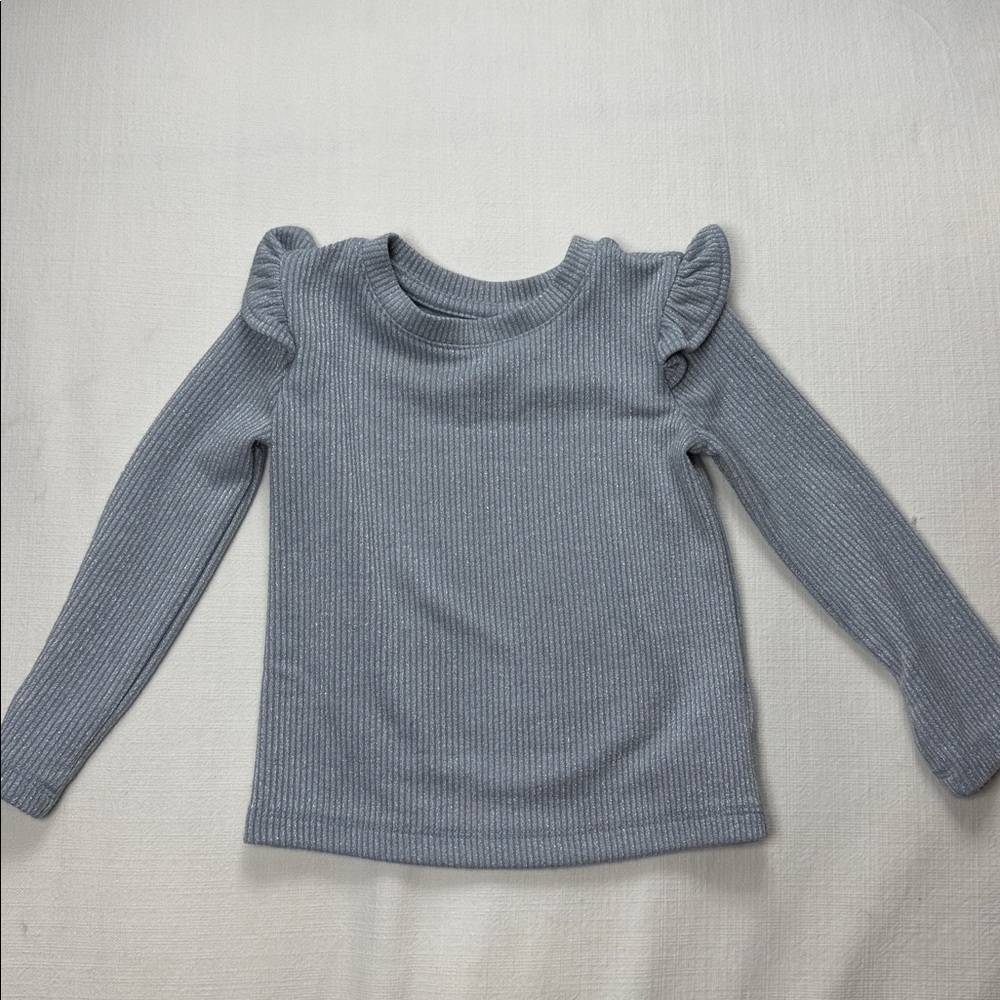 GAP Glitter blue Ruffle Long Sleeve Tee